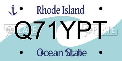 Q71YPT Rhode Island License Plate