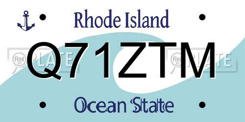 Q71ZTM Rhode Island License Plate