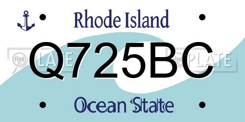 Q725BC Rhode Island License Plate
