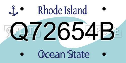Q72654B Rhode Island License Plate