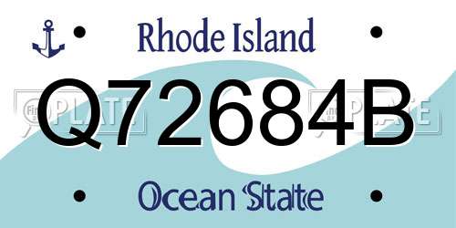 Q72684B Rhode Island License Plate