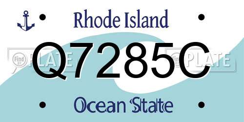 Q7285C Rhode Island License Plate