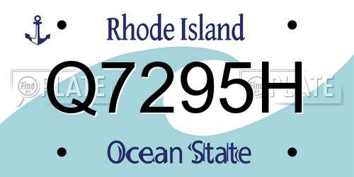 Q7295H Rhode Island License Plate