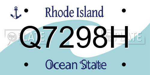 Q7298H Rhode Island License Plate