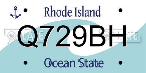 Q729BH Rhode Island License Plate