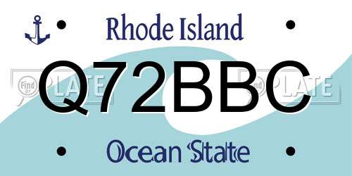 Q72BBC Rhode Island License Plate
