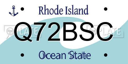 Q72BSC Rhode Island License Plate
