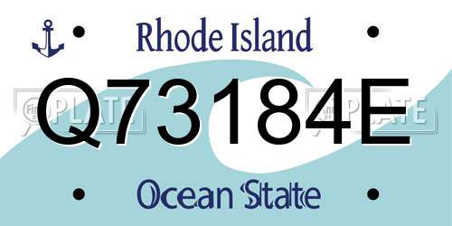 Q73184E Rhode Island License Plate