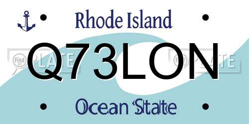 Q73LON Rhode Island License Plate
