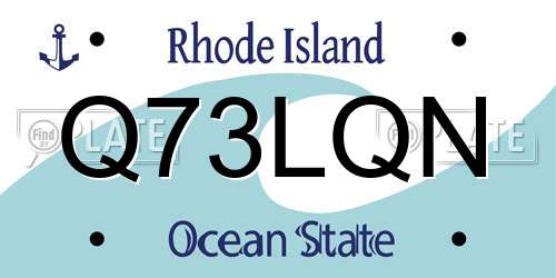 Q73LQN Rhode Island License Plate
