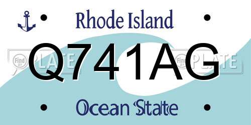 Q741AG Rhode Island License Plate