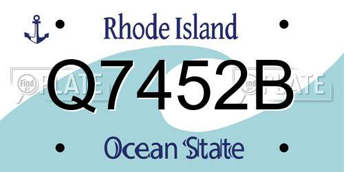 Q7452B Rhode Island License Plate