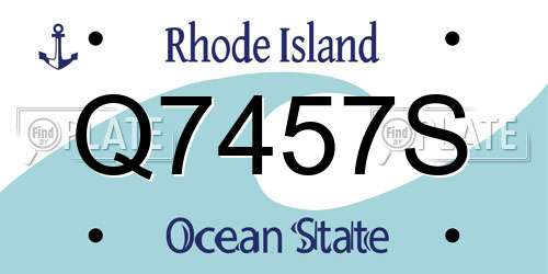 Q7457S Rhode Island License Plate