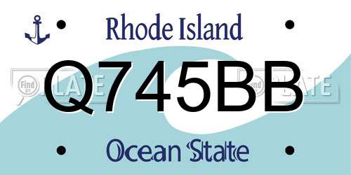 Q745BB Rhode Island License Plate