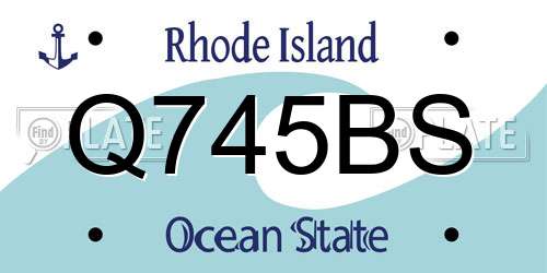 Q745BS Rhode Island License Plate