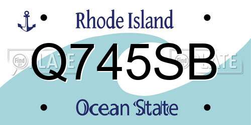 Q745SB Rhode Island License Plate