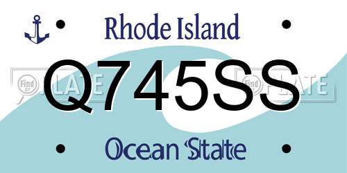 Q745SS Rhode Island License Plate