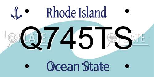 Q745TS Rhode Island License Plate