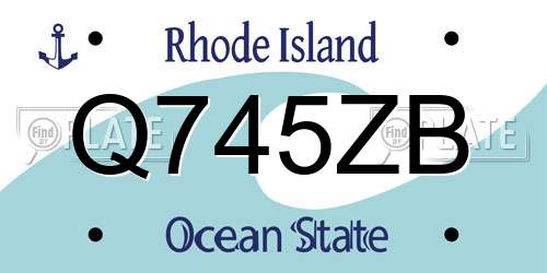 Q745ZB Rhode Island License Plate