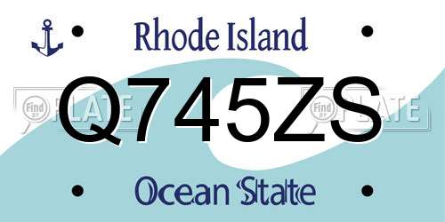Q745ZS Rhode Island License Plate