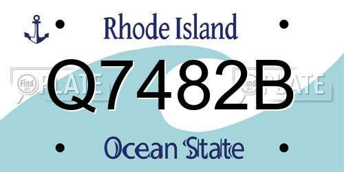 Q7482B Rhode Island License Plate