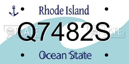 Q7482S Rhode Island License Plate