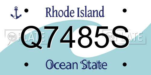 Q7485S Rhode Island License Plate
