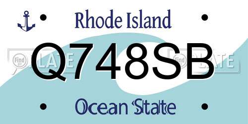 Q748SB Rhode Island License Plate