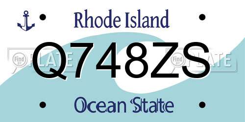 Q748ZS Rhode Island License Plate