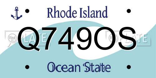 Q749OS Rhode Island License Plate