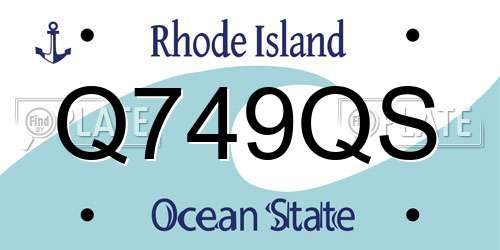 Q749QS Rhode Island License Plate