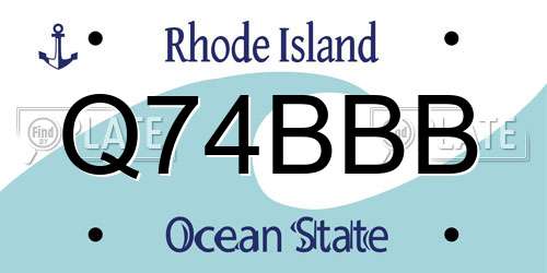 Q74BBB Rhode Island License Plate