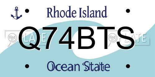 Q74BTS Rhode Island License Plate