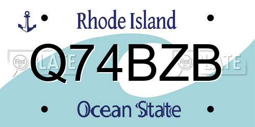 Q74BZB Rhode Island License Plate