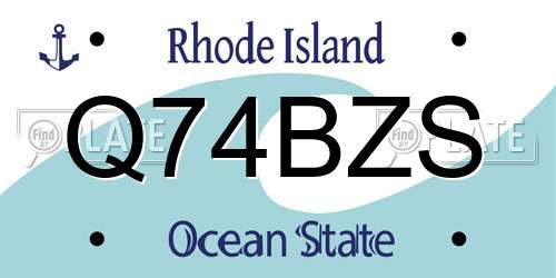 Q74BZS Rhode Island License Plate