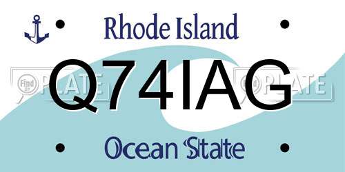 Q74IAG Rhode Island License Plate