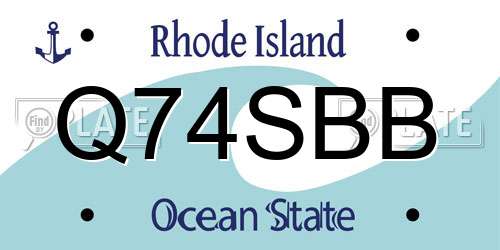 Q74SBB Rhode Island License Plate