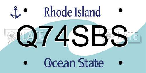 Q74SBS Rhode Island License Plate