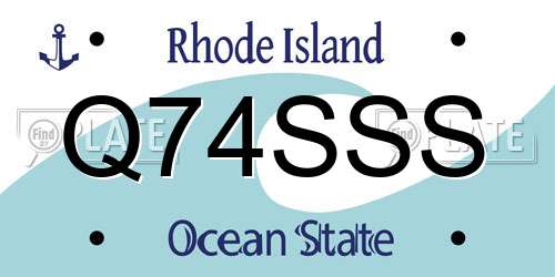 Q74SSS Rhode Island License Plate
