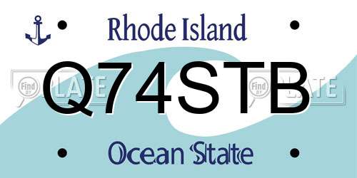 Q74STB Rhode Island License Plate
