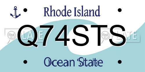 Q74STS Rhode Island License Plate