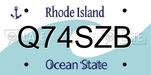 Q74SZB Rhode Island License Plate