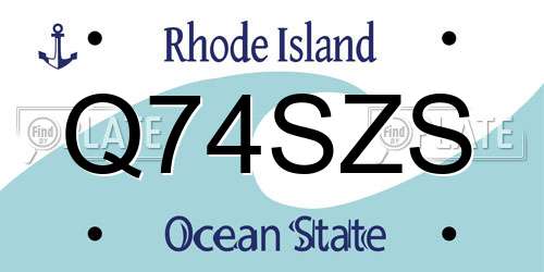 Q74SZS Rhode Island License Plate
