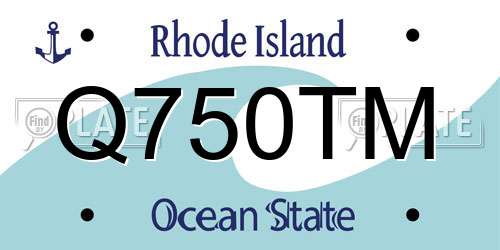 Q750TM Rhode Island License Plate