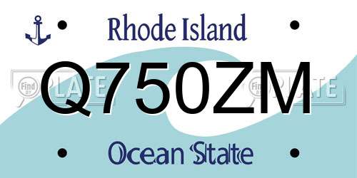 Q750ZM Rhode Island License Plate