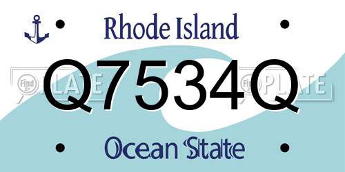 Q7534Q Rhode Island License Plate