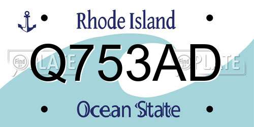 Q753AD Rhode Island License Plate