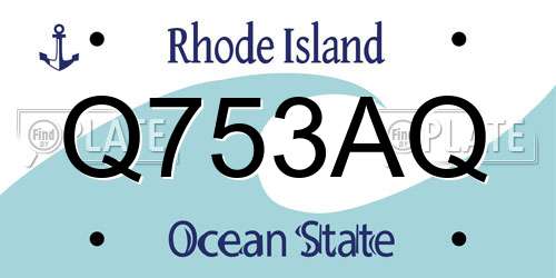 Q753AQ Rhode Island License Plate