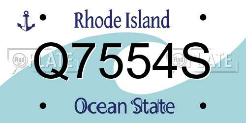Q7554S Rhode Island License Plate