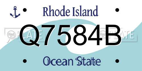 Q7584B Rhode Island License Plate